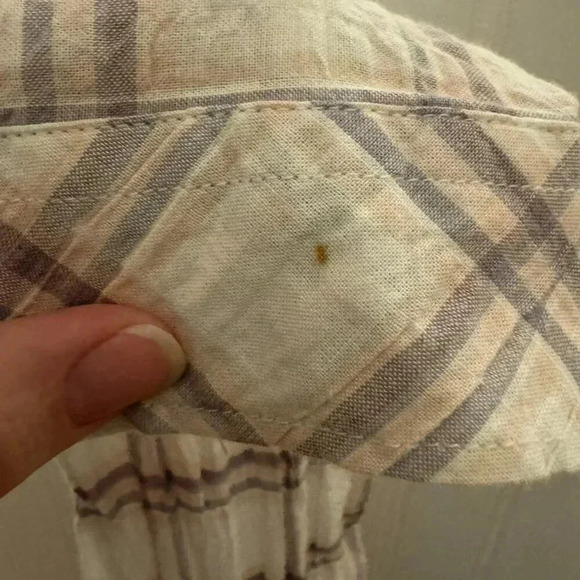 Shyanne Pink Plaid Button Down Medium Lace Side Panels, Long Sleeve, Western C32 - Picture 6 of 6